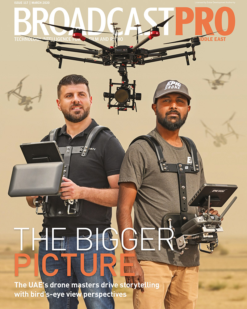 Space Drone made it to cover page of Broadcast Middle East Magazine